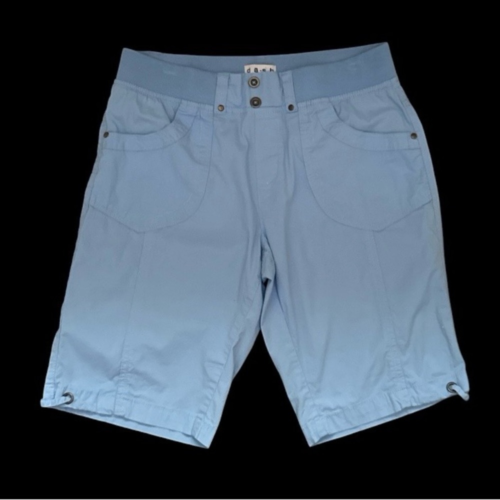 dā-sh Bermuda Shorts Sky Blue, Women Size Small Stretch